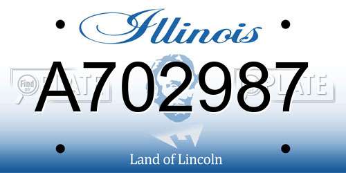 A702987 Illinois License Plate