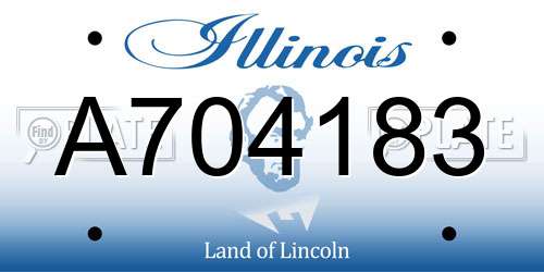 A704183 Illinois License Plate