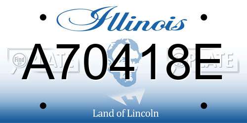 A70418E Illinois License Plate