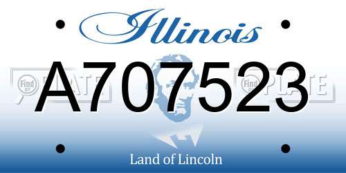 A707523 Illinois License Plate