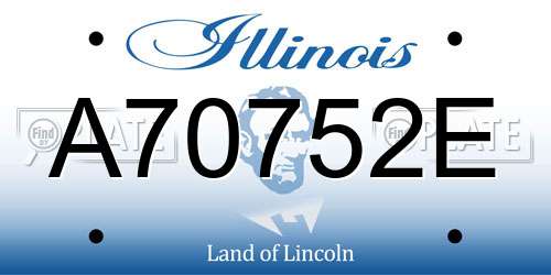 A70752E Illinois License Plate