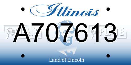 A707613 Illinois License Plate