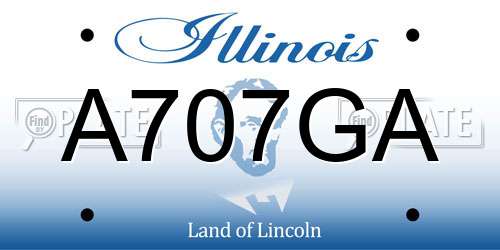 A707GA Illinois License Plate