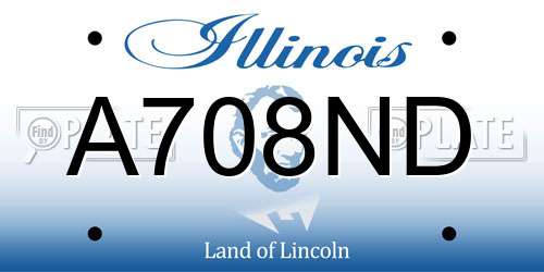 A708ND Illinois License Plate