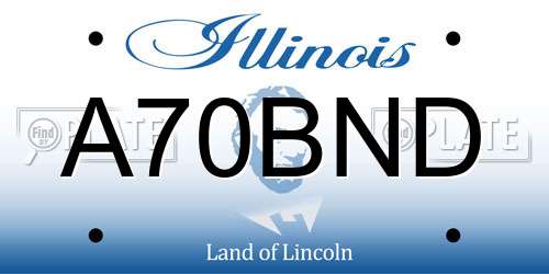 A70BND Illinois License Plate