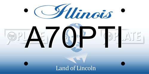 A70PTI Illinois License Plate