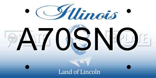 A70SNO Illinois License Plate