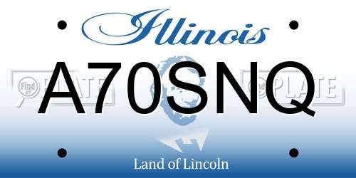 A70SNQ Illinois License Plate