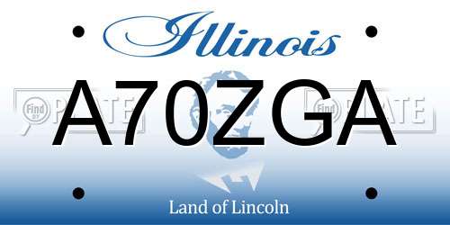 A70ZGA Illinois License Plate