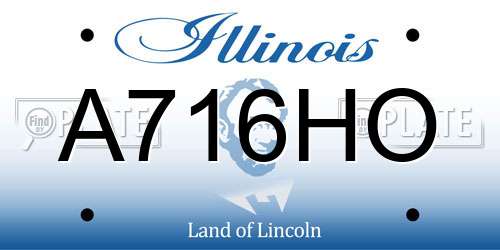 A716HO Illinois License Plate
