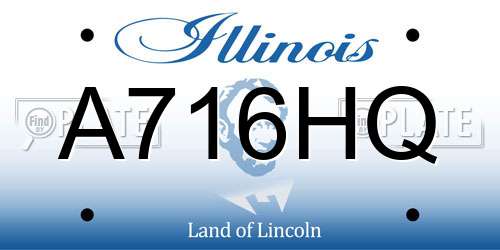 A716HQ Illinois License Plate