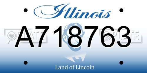 A718763 Illinois License Plate