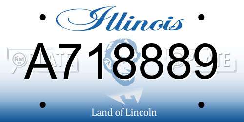 A718889 Illinois License Plate