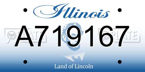 A719167 Illinois License Plate