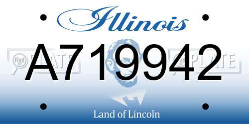 A719942 Illinois License Plate
