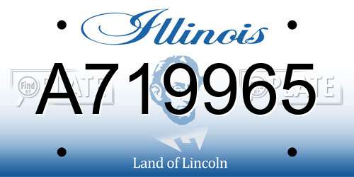 A719965 Illinois License Plate