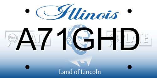 A71GHD Illinois License Plate