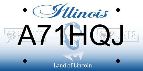 A71HQJ Illinois License Plate