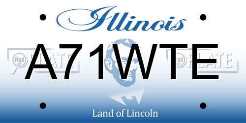 A71WTE Illinois License Plate