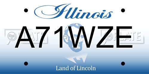 A71WZE Illinois License Plate