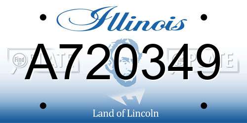 A720349 Illinois License Plate