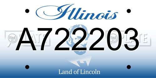 A722203 Illinois License Plate