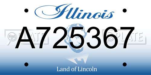 A725367 Illinois License Plate