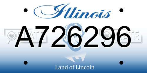 A726296 Illinois License Plate