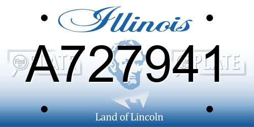 A727941 Illinois License Plate