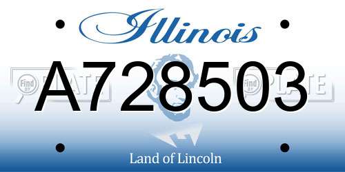 A728503 Illinois License Plate