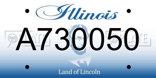 A730050 Illinois License Plate
