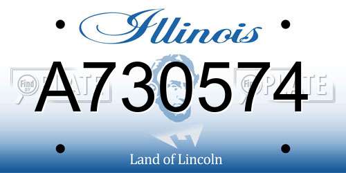 A730574 Illinois License Plate