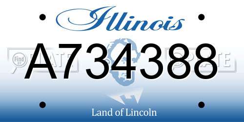 A734388 Illinois License Plate