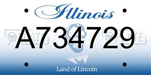 A734729 Illinois License Plate