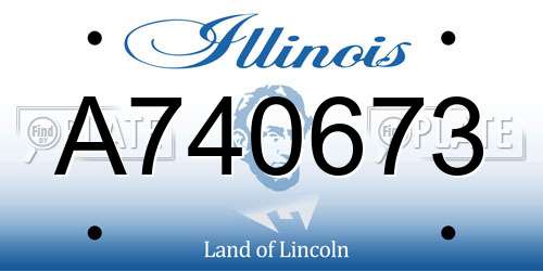 A740673 Illinois License Plate