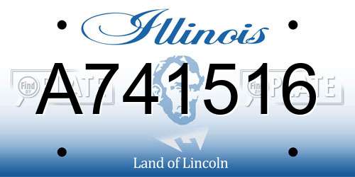 A741516 Illinois License Plate