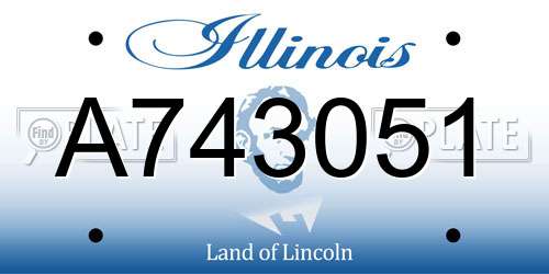 A743051 Illinois License Plate