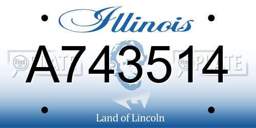 A743514 Illinois License Plate