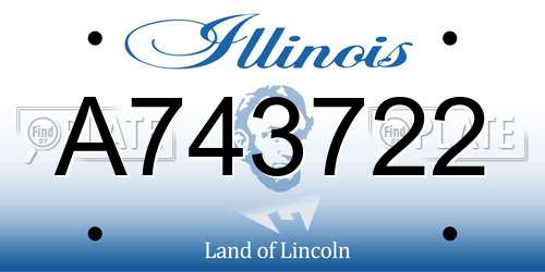 A743722 Illinois License Plate