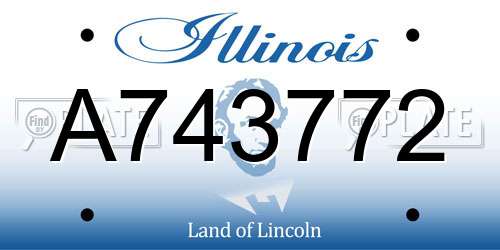 A743772 Illinois License Plate