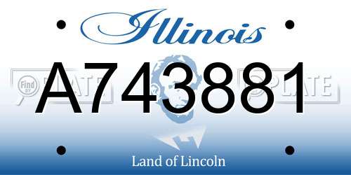 A743881 Illinois License Plate