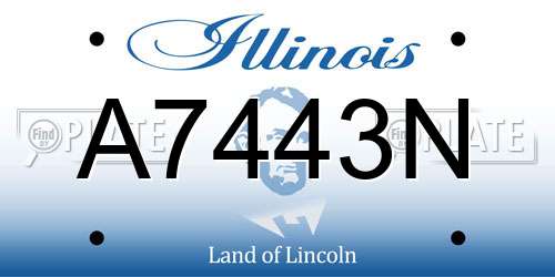 A7443N Illinois License Plate