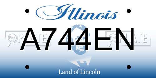 A744EN Illinois License Plate