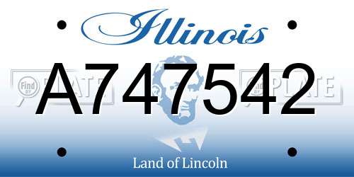 A747542 Illinois License Plate