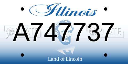A747737 Illinois License Plate
