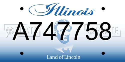 A747758 Illinois License Plate