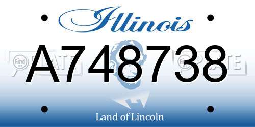 A748738 Illinois License Plate