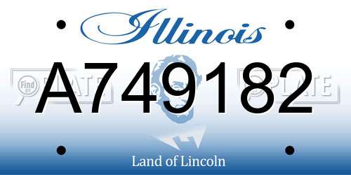 A749182 Illinois License Plate