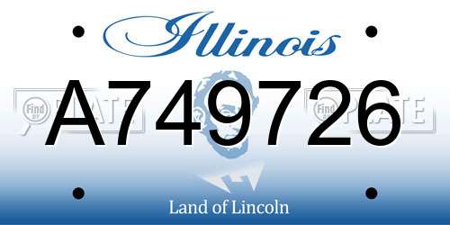 A749726 Illinois License Plate