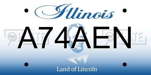 A74AEN Illinois License Plate